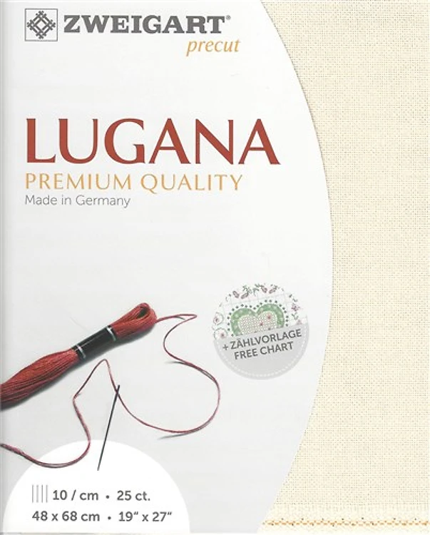 Precut Zweigart Lugana 25 Ct.Soft Cream