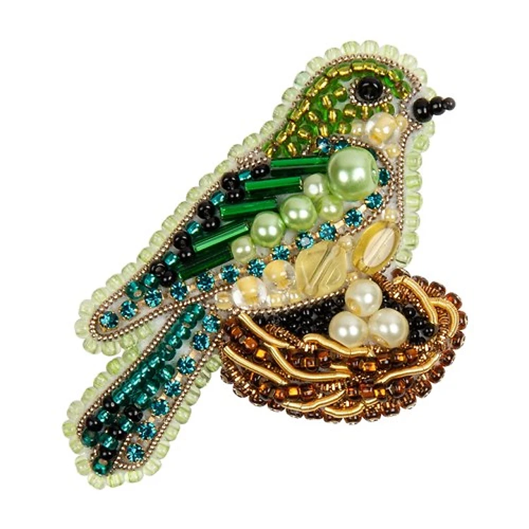 Bird In Nest Beadwork Brooch Kit