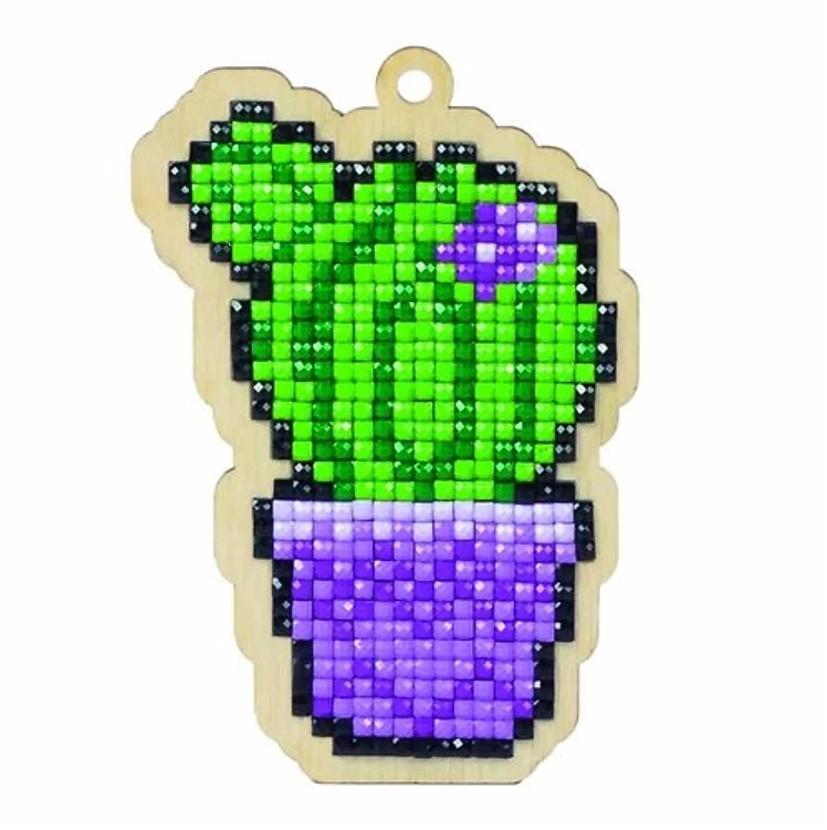 Cactus Diamond Painting On Plywood Kit