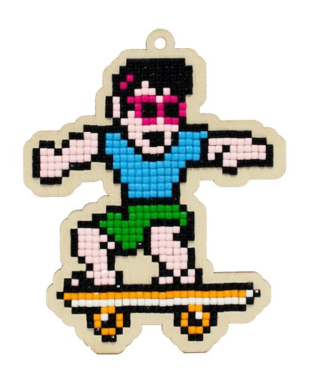 Skater Diamond Painting On Plywood Kit