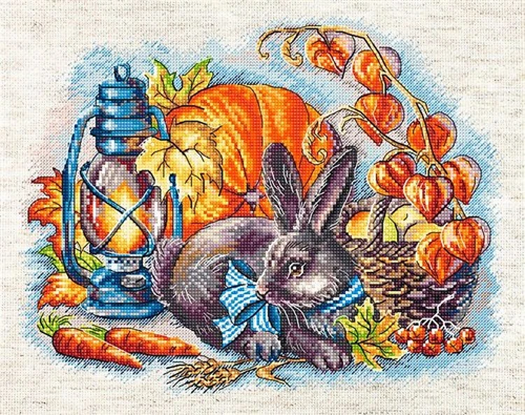 Autumn With A Rabbit Counted Cross Stitch Kit