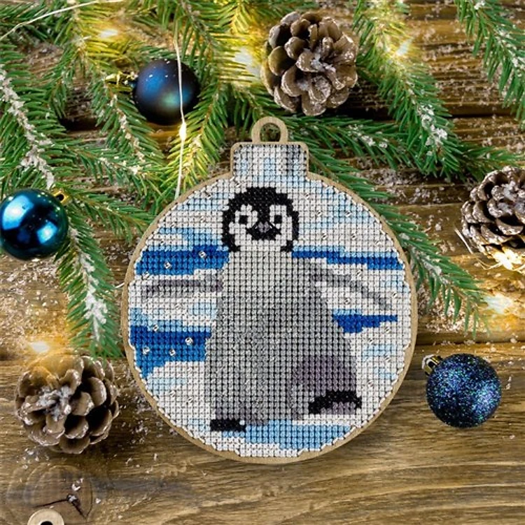 Cross-stitch kit On Wood Penguin