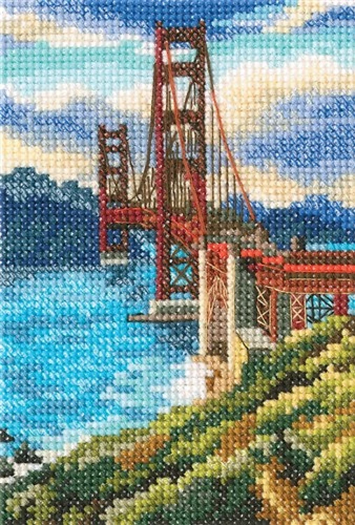 Golden Gate Bridge Counted Cross Stitch Kit