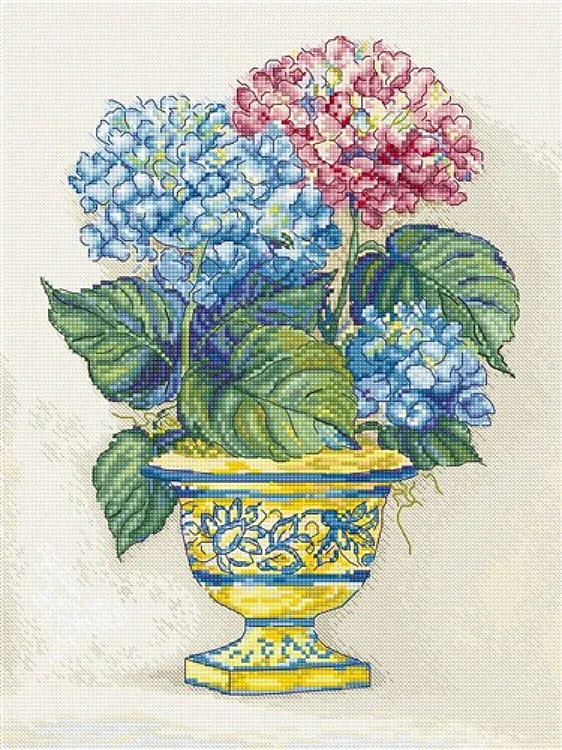 Hydrangea Blooms Counted Cross Stitch Kit