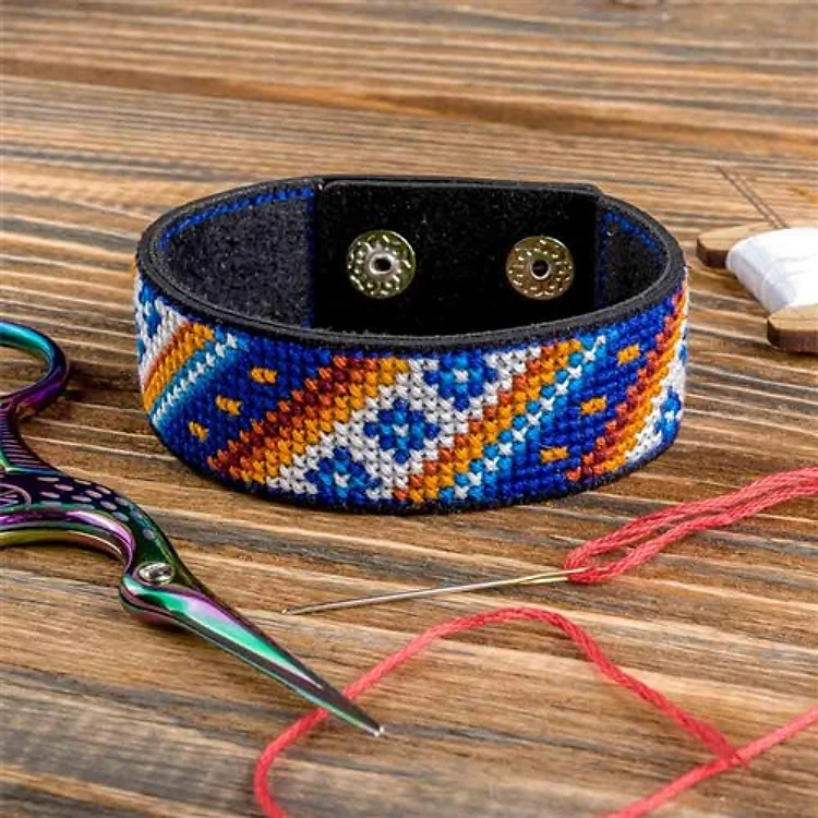 Bracelet Cross Stitch Kit On Artificial Leather