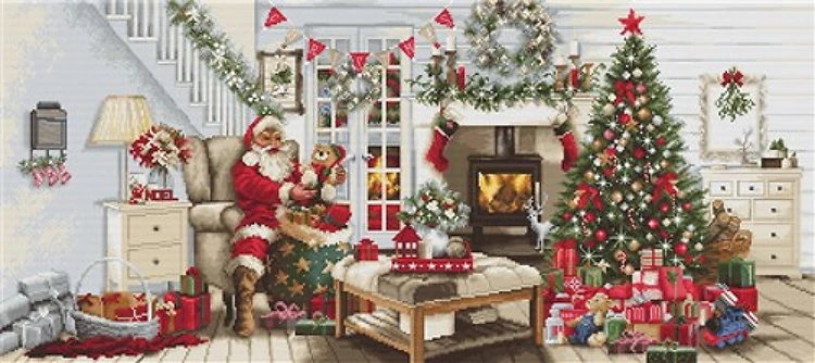 Santa Interior Counted Cross-Stitch Kit