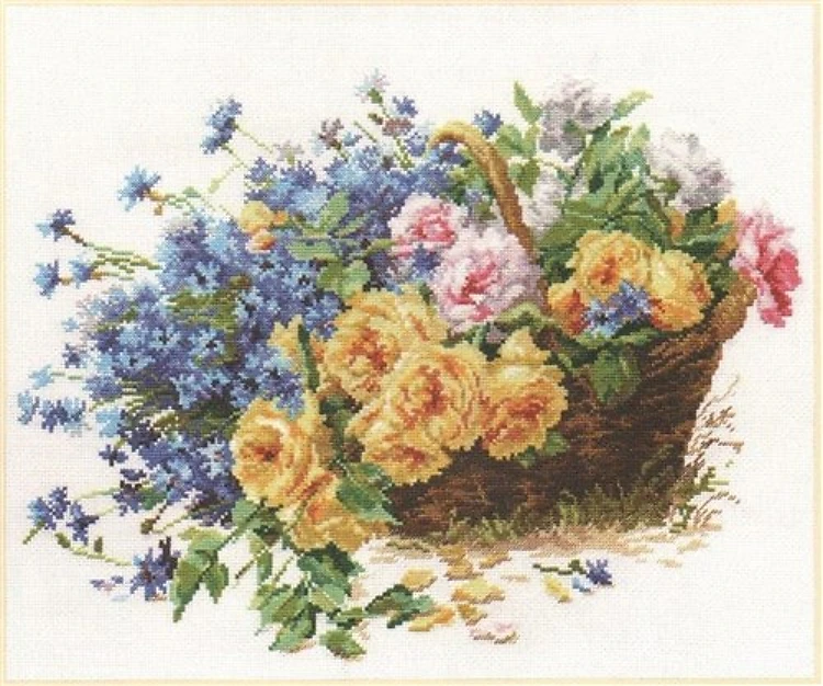 Roses And Cornflowers Cross-Stitch Kit