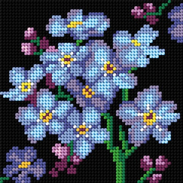Forget-Me-Nots Needlepoint Canvas For Halfstitch W/O Yarn