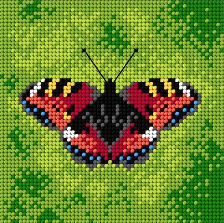 Common Blue Butterfly Needlepoint Canvas For Halfstitch W/O Yarn