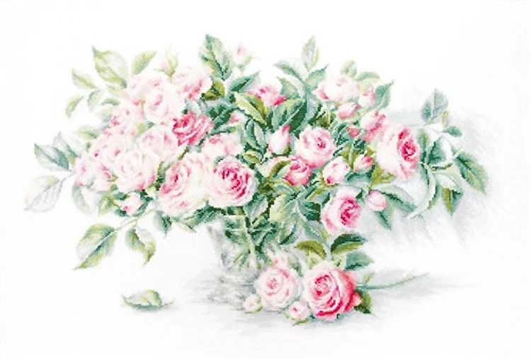 Bouquet Of Pink Roses Cross-Stitch Kit