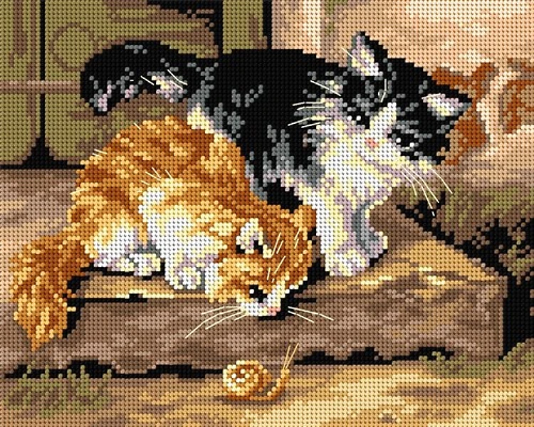 Alfred Brunel de Neuville - Surprise Needlepoint Canvas For Halfstitch W/O Yarn