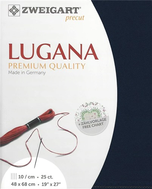 Precut Zweigart Lugana 25 Ct.Navy Blue