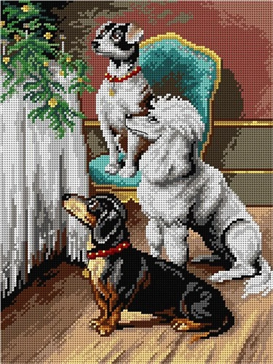 A Christmas Treat Needlepoint Canvas For Halfstitch W/O Yarn