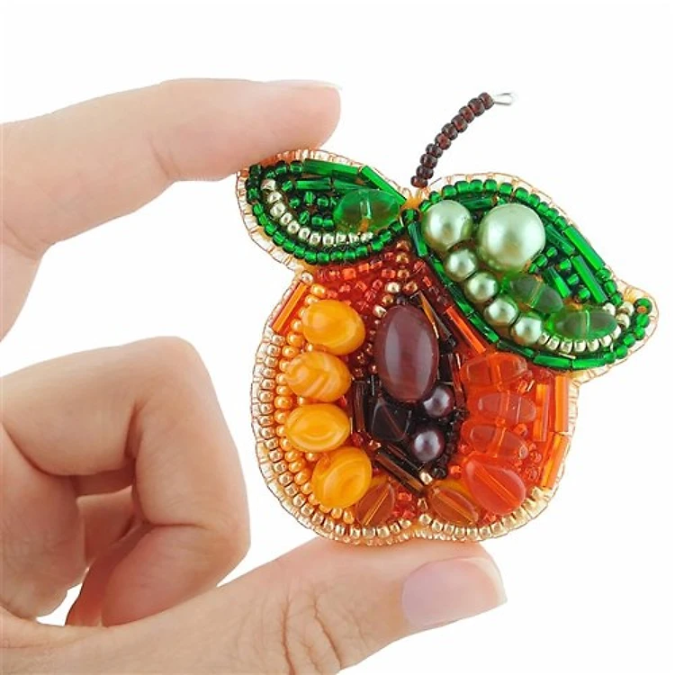 Apricot Brooch Beadwork Kit