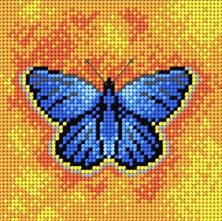 Peacock Butterfly Needlepoint Canvas For Halfstitch W/O Yarn