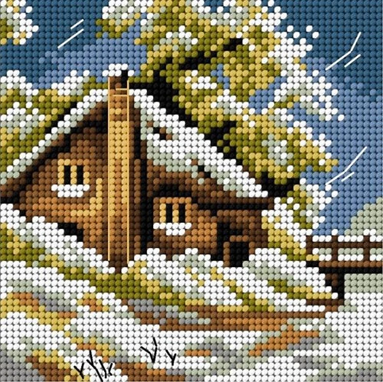 Winter Needlepoint Canvas For Halfstitch W/O Yarn