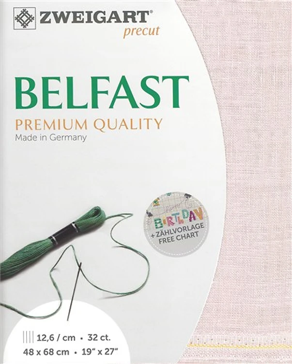 Precut Zweigart Belfast 32 Ct. Rose Blush