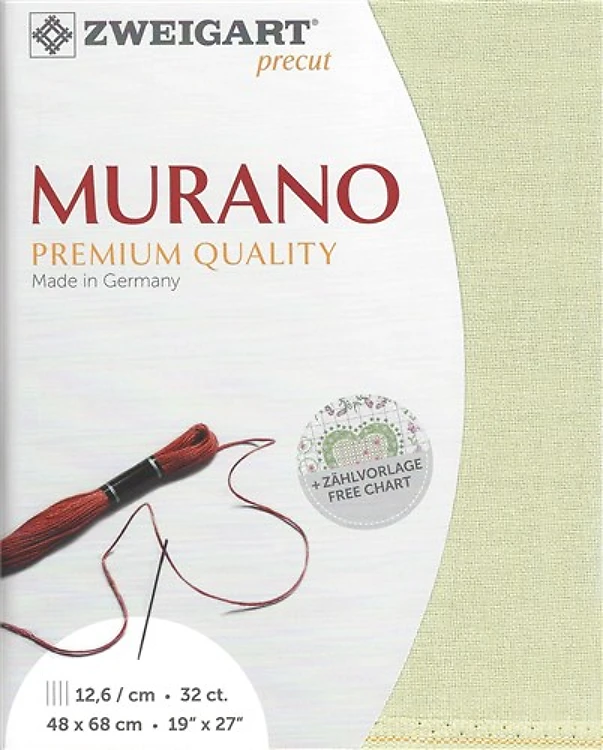Precut Zweigart Murano 32 Count Limestone/Pale Green