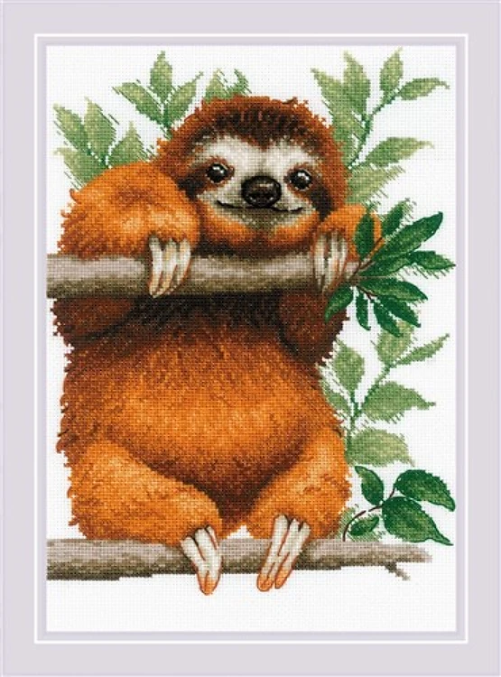 Sloth Cross Stitch Kit
