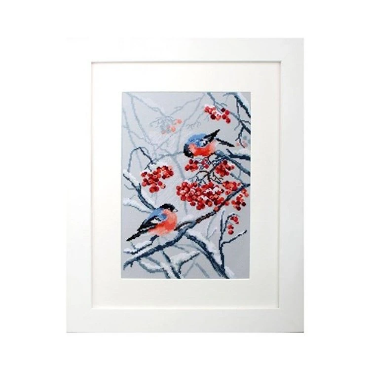Bullfinches In Rowanberries Cross Stitch Kit