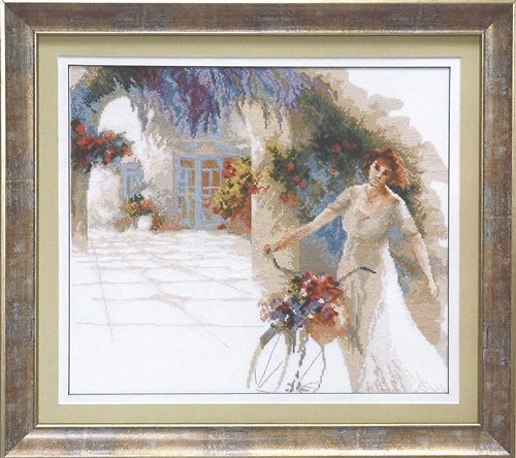 A Girl With Flowers Cross Stitch Kit