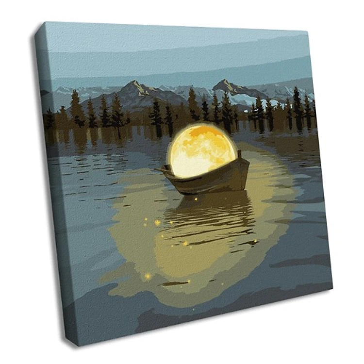 Moon Boat Paint By Numbers Kit With Metallic Paints