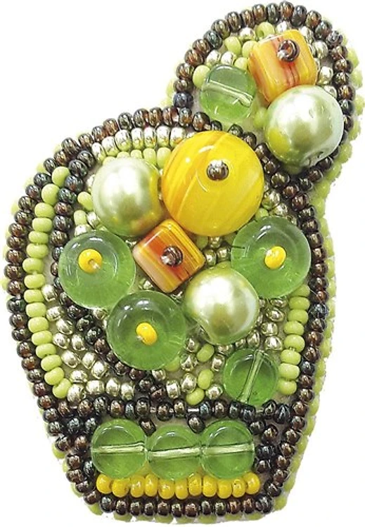 Bright Cactus Beadwork Brooch Kit