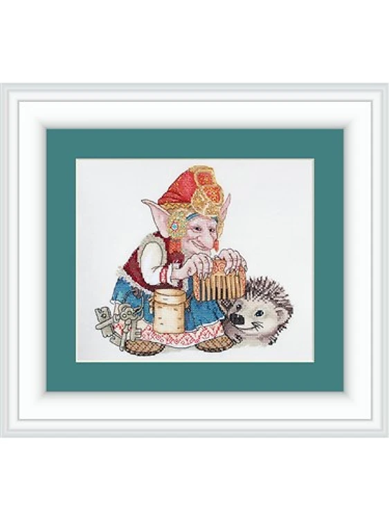 Elf With Hedgehog Cross-Stitch Kit