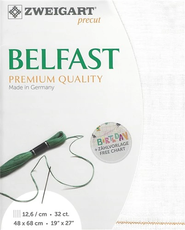 Zweigart Precut Belfast 32 Count Antique White