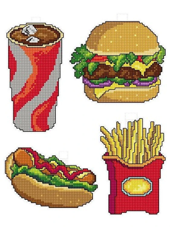 Fast Food Cross-Stitch Kit