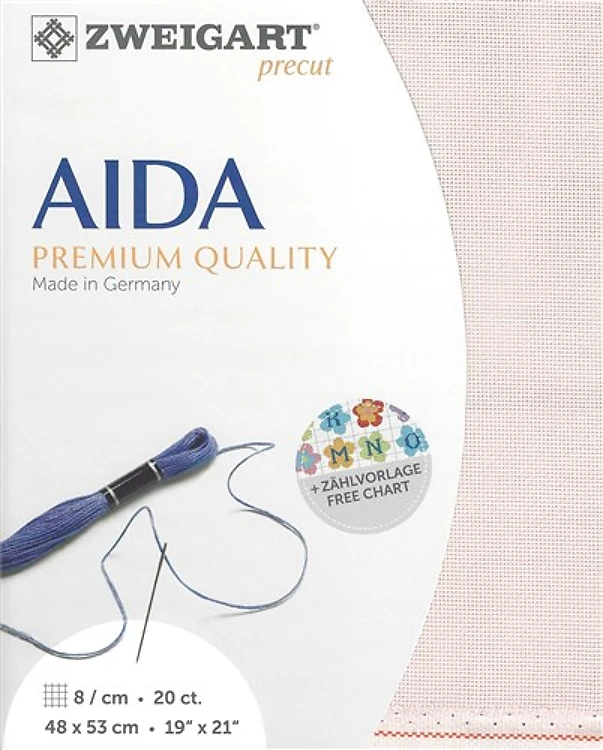 Precut Zweigart Aida Extra Fine 20 Count Rose Blush