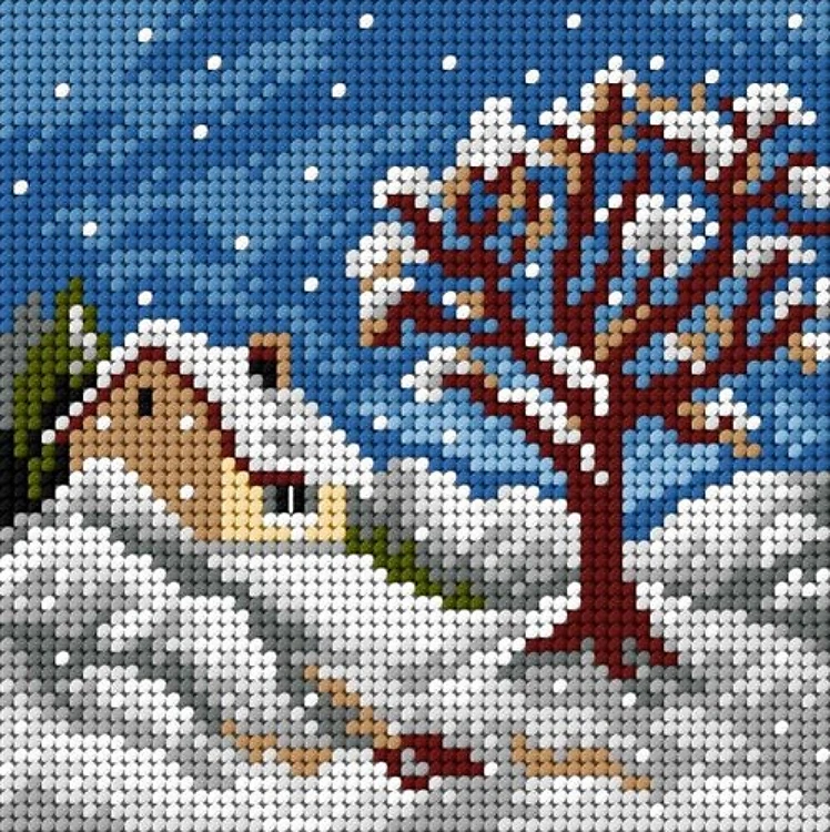 Needlepoint Canvas For Halfstitch W/O Yarn Four Seasons - Winter