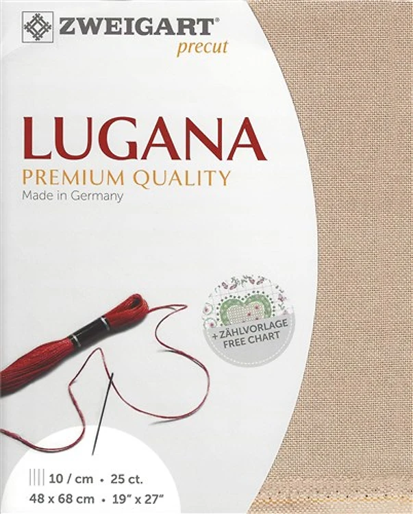 Precut Zweigart Lugana 25 Count Nougat