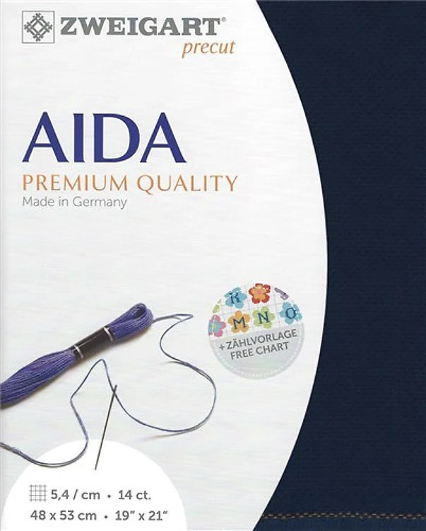 Precut Zweigart Stern-Aida 14 Count Navy