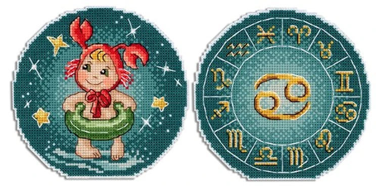 Zodiac Sign - Cancer Plastic Canvas Cross Stitch Kit