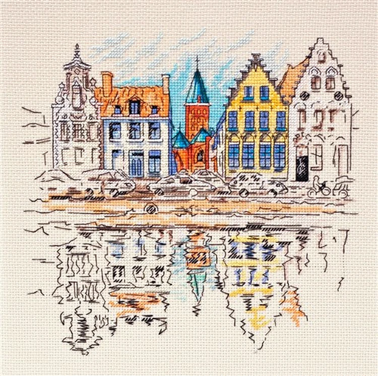 Cross Stitch Kit Colored Town