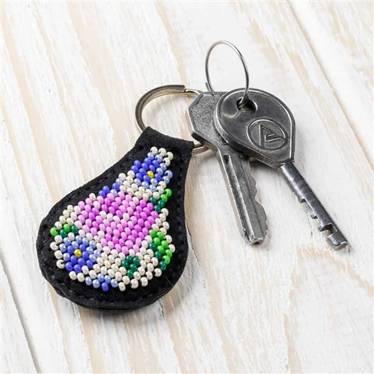 Artificial Leather Key Ring Bead Embroidery Kit
