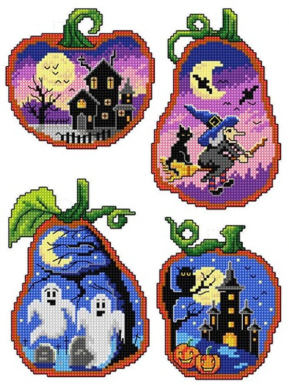 Halloween Scenes Cross-Stitch Kit