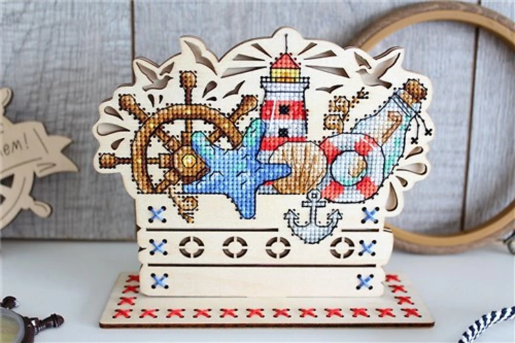 Sea Treasures Cross Stitch Kit On Plywood