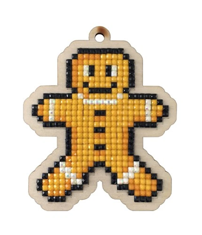 Gingerbread Man Diamond Painting On Plywood Kit