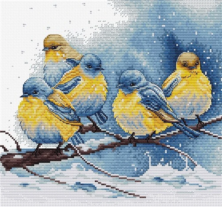Eastern Bluebirds Cross Stitch Kit