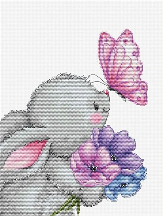 Rabbit And Butterfly Cross Stitch Kit