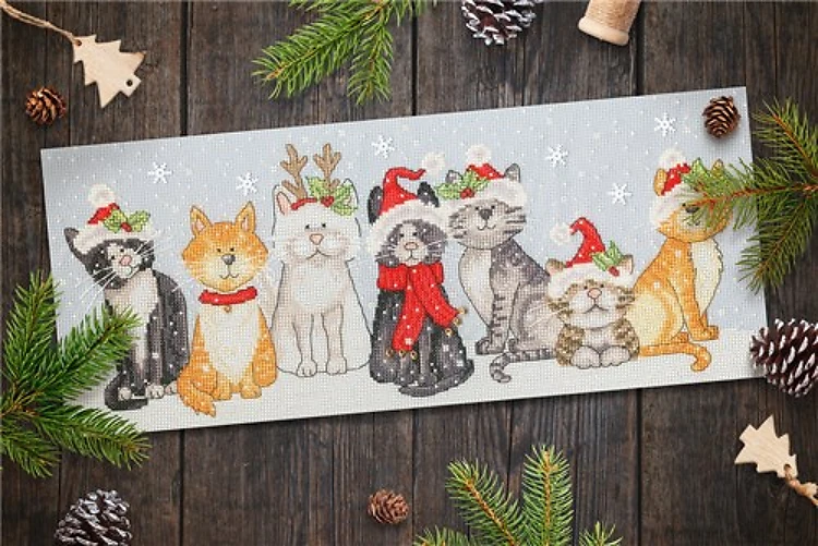 Festive Felines Cross Stitch Kit