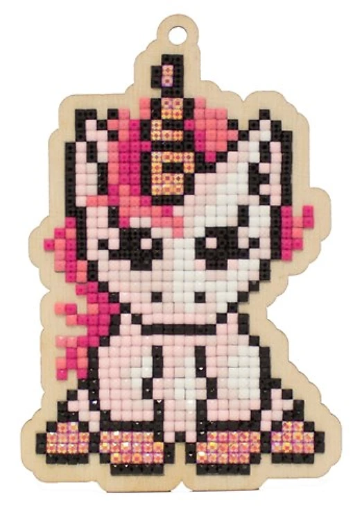 Pink Unicorn Diamond Painting On Plywood Kit