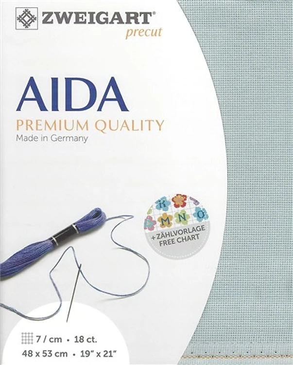 Precut Zweigart Fein-Aida 18 Count Smoky Blue