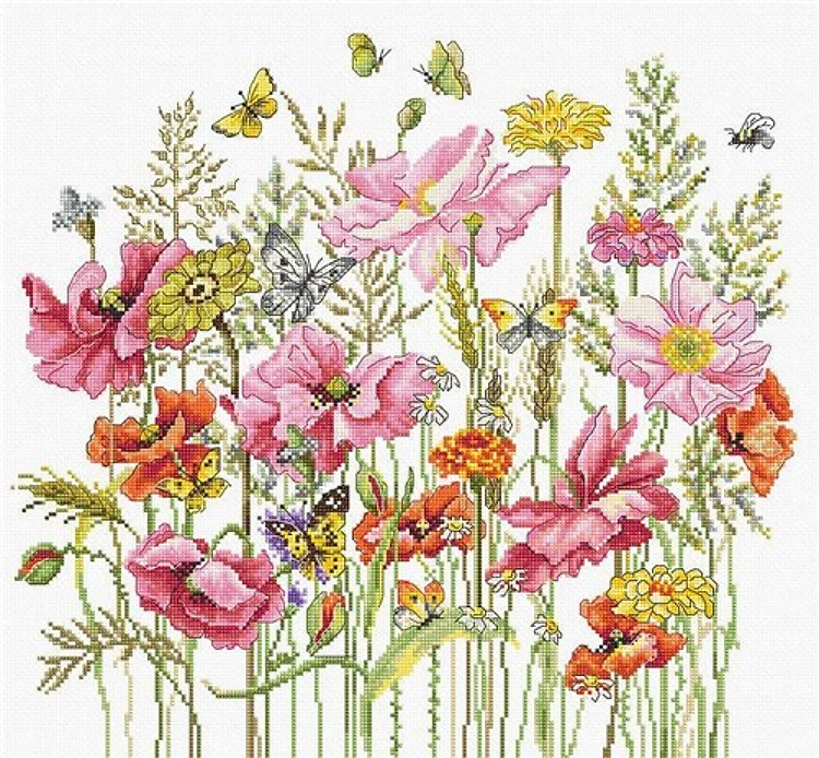 August Bouquet Cross Stitch Kit
