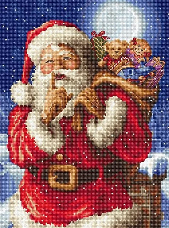 Santa Christmas Secret Cross Stitch Kit