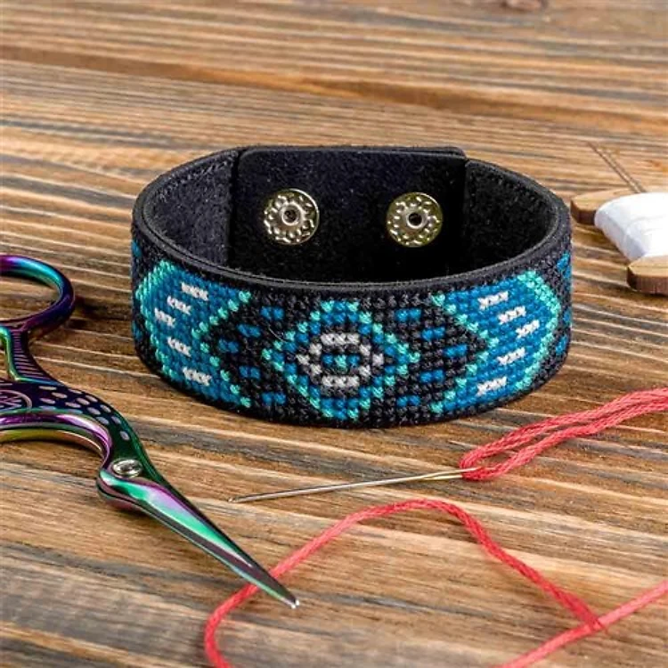 Bracelet Cross Stitch Kit On Artificial Leather
