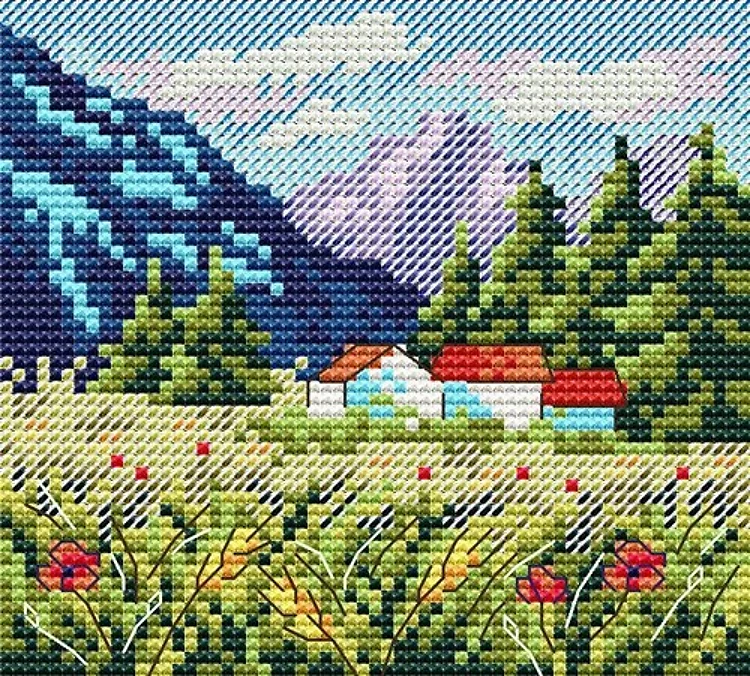 Mountain Landscape Cross Stitch Kit
