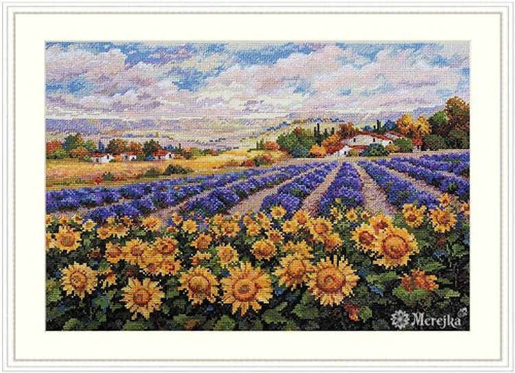 Fields Of Lavender And Sun Cross Stitch Kit